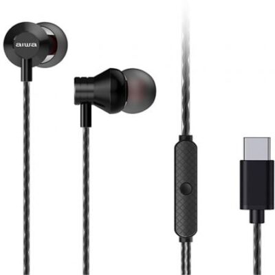 Auriculares Intrauditivos Aiwa ESTM-50USB-C/BK/ con Micrófono/ USB Tipo-C/ Negros