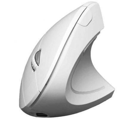 Ratón Ergonómico Inalámbrico por Bluetooth/ 2.4GHz Subblim Glide Vertical Ergo Dual Battery/ Batería Recargable/ Hasta 1600 DPI/ Blanco