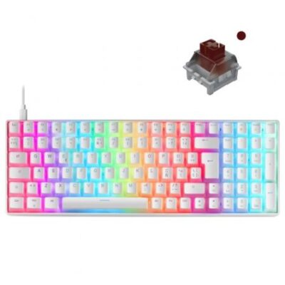 Teclado Gaming Mecánico Mars Gaming MKULTRAWBRES Premium/ Blanco