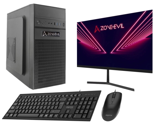 Zone Evil Core Work Intel Core i5 14400/16GB/1TB SSD Nvme Negro + Monitor 24 Teclado y ratón